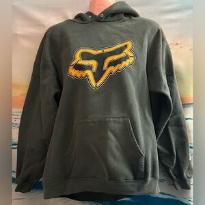 Fox Racing Inc. Vintage Charcoal Gray Hooded Sweatshirt Men’s Medium